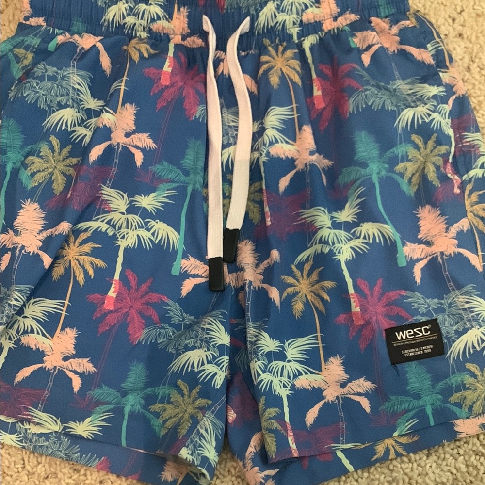 Wesc Tropical Blue and Pink Swim Trunks